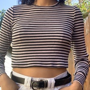 Striped Cropped Long Sleeve